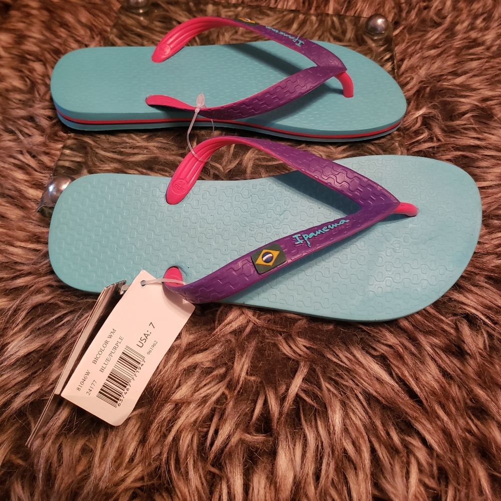 Ipanema flip flops 3 tone pink/pur/blu Sz-7
